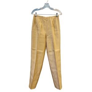 Talbots Gold Silk Blend Dress Pants Trousers Excellent Career Minimalist Size 6